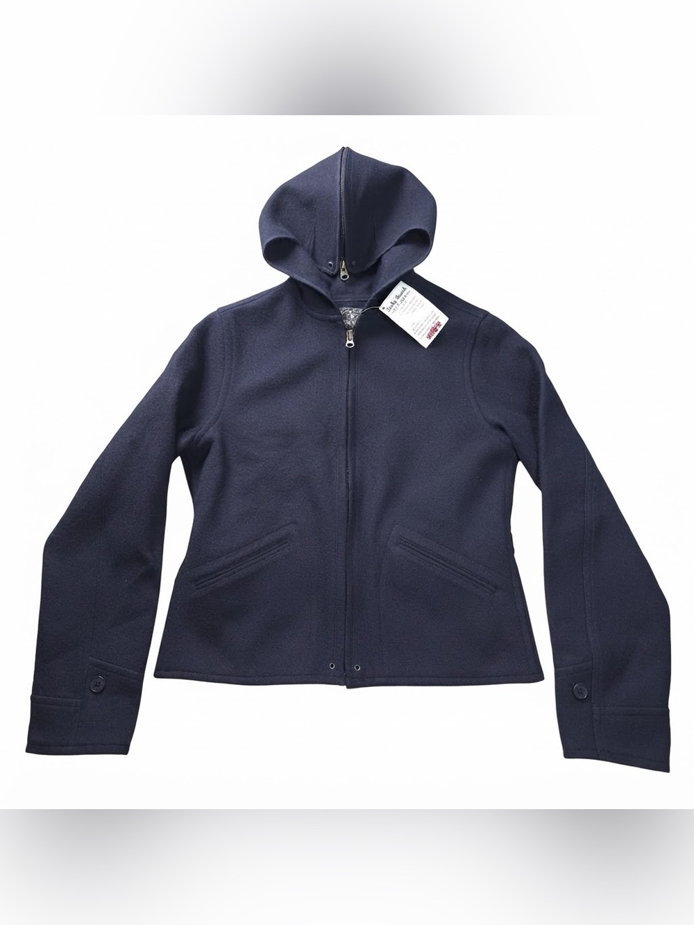 Lucky Brand Wool Blend Zip Hooded Jacket Navy Blue Size M Medium NWT